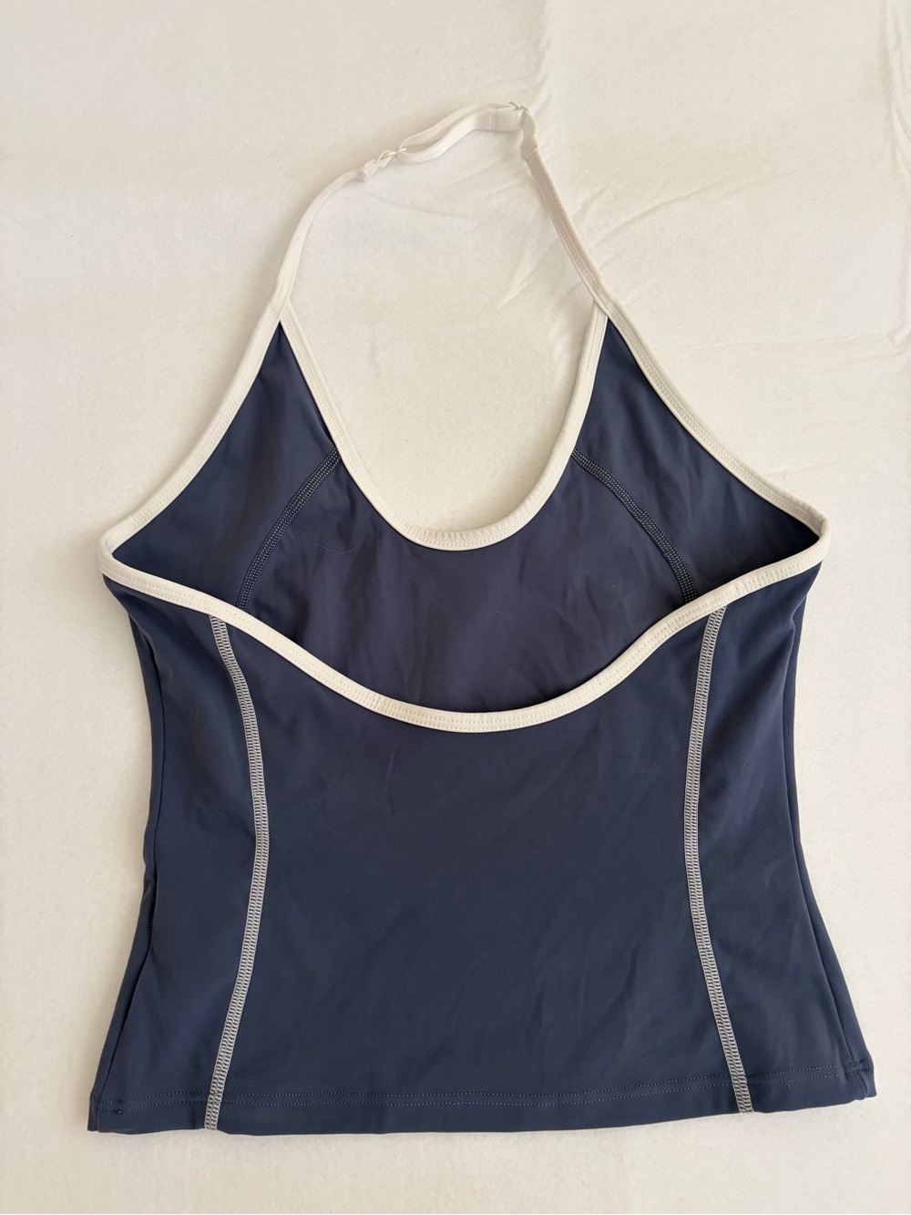 SWT Active Halter Cami Crop Top Indigo Blue White Contrast Size S - Picture 3 of 5